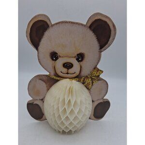 Baby Shower Centerpiece Decoration 1986 Beistle 10" Honeycomb Bear Yellow Bow